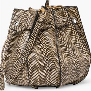 Rebecca Minkoff Nanine Leather Snake Printed Bucket Bag